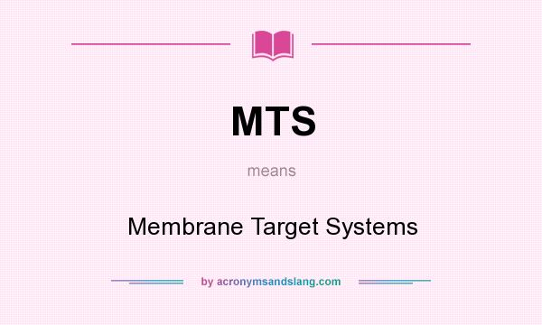What does MTS mean? It stands for Membrane Target Systems