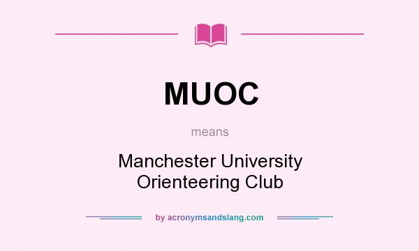 What does MUOC mean? It stands for Manchester University Orienteering Club