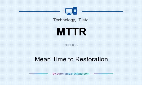 What does MTTR mean? It stands for Mean Time to Restoration