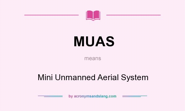 What does MUAS mean? It stands for Mini Unmanned Aerial System