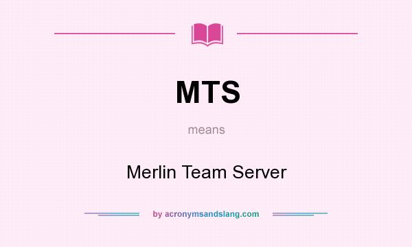 What does MTS mean? It stands for Merlin Team Server
