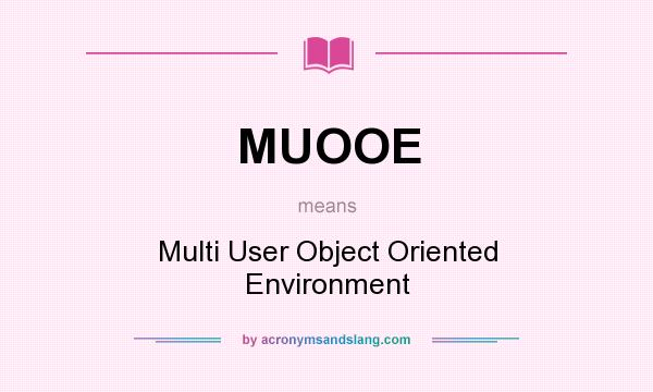 What does MUOOE mean? It stands for Multi User Object Oriented Environment
