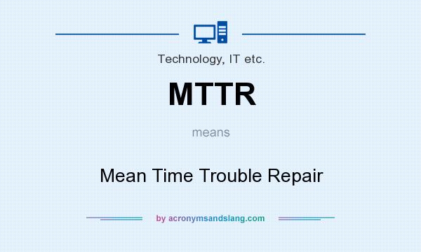What does MTTR mean? It stands for Mean Time Trouble Repair