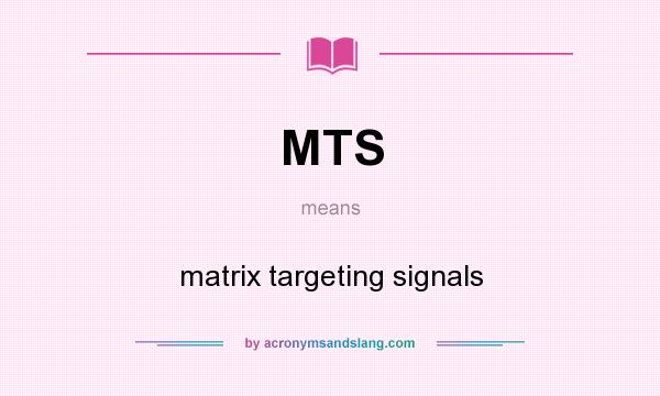 What does MTS mean? It stands for matrix targeting signals