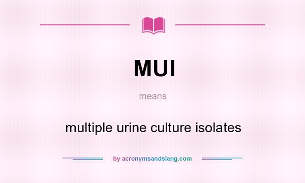 What does MUI mean? It stands for multiple urine culture isolates