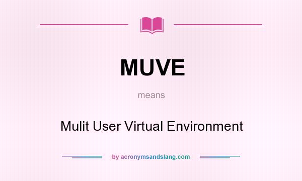 What does MUVE mean? It stands for Mulit User Virtual Environment