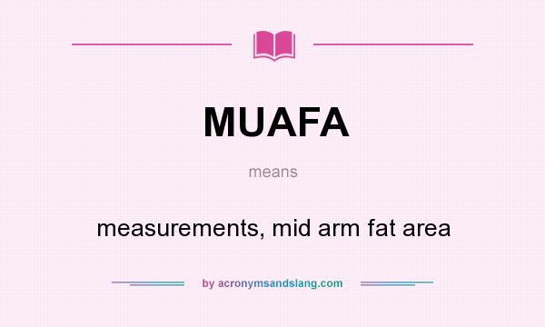 What does MUAFA mean? It stands for measurements, mid arm fat area