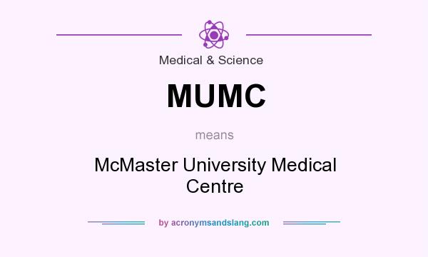What does MUMC mean? It stands for McMaster University Medical Centre