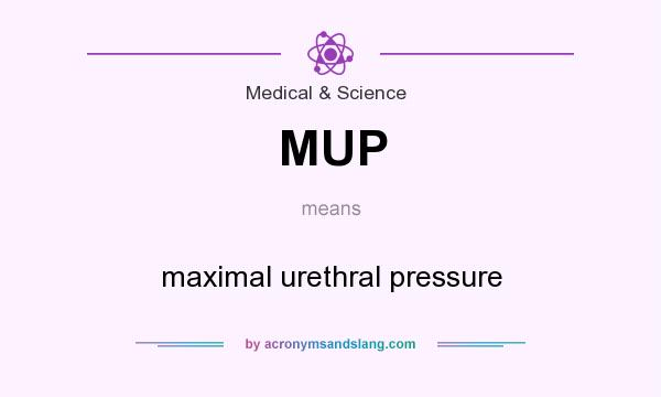 What does MUP mean? It stands for maximal urethral pressure