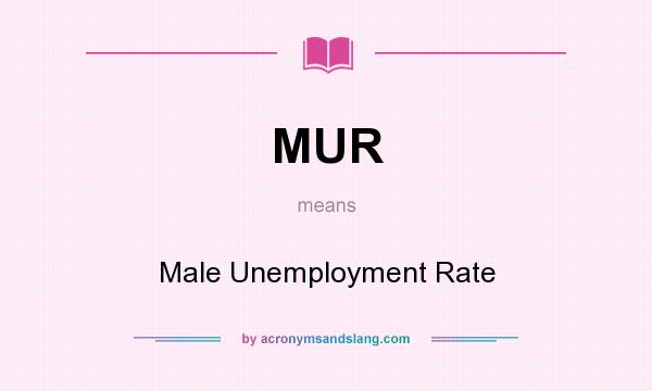What does MUR mean? It stands for Male Unemployment Rate