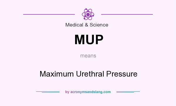What does MUP mean? It stands for Maximum Urethral Pressure
