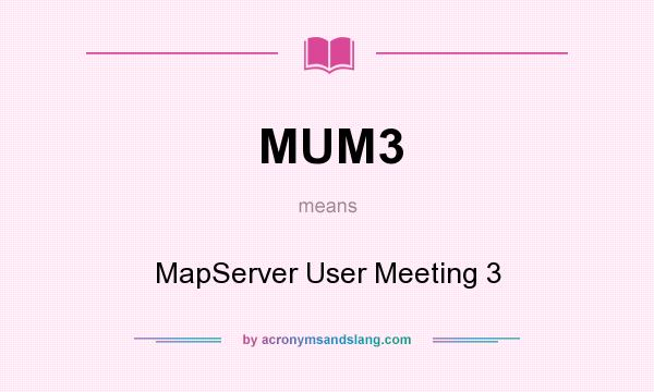 What does MUM3 mean? It stands for MapServer User Meeting 3