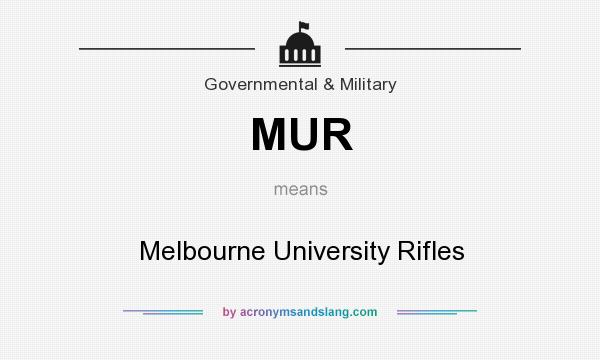 What does MUR mean? It stands for Melbourne University Rifles