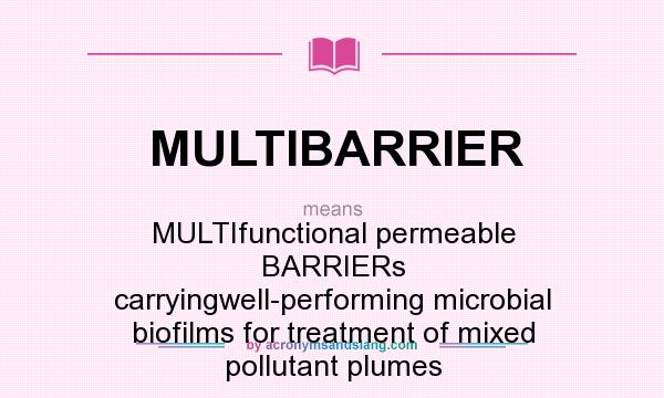 What does MULTIBARRIER mean? It stands for MULTIfunctional permeable BARRIERs carryingwell-performing microbial biofilms for treatment of mixed pollutant plumes