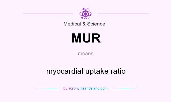 What does MUR mean? It stands for myocardial uptake ratio