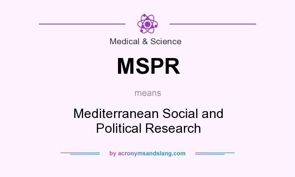 What does MSPR mean? It stands for Mediterranean Social and Political Research