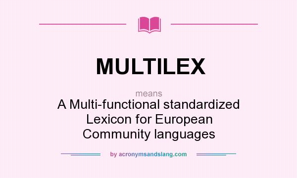 What does MULTILEX mean? It stands for A Multi-functional standardized Lexicon for European Community languages