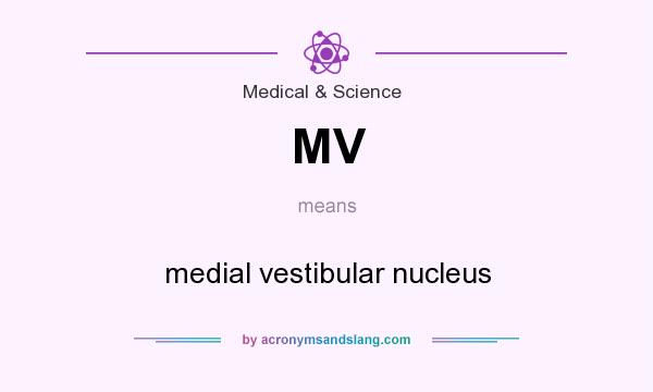 What does MV mean? It stands for medial vestibular nucleus