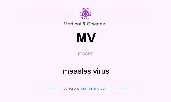 What does MV mean? It stands for measles virus