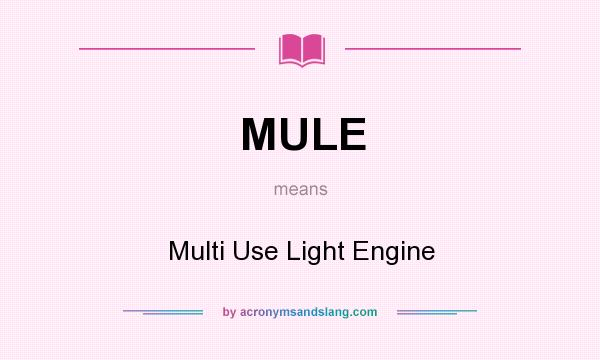 What does MULE mean? It stands for Multi Use Light Engine