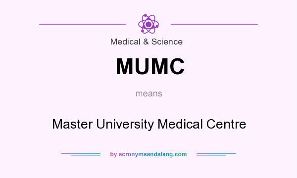 What does MUMC mean? It stands for Master University Medical Centre