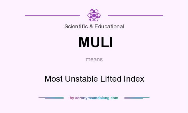 What does MULI mean? It stands for Most Unstable Lifted Index