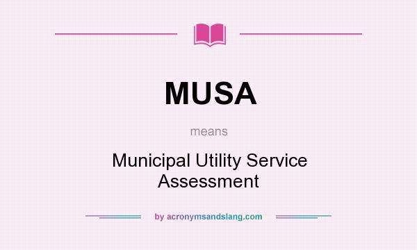 What does MUSA mean? It stands for Municipal Utility Service Assessment