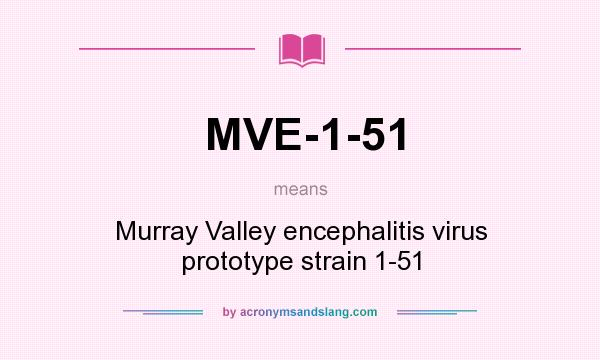 What does MVE-1-51 mean? It stands for Murray Valley encephalitis virus prototype strain 1-51