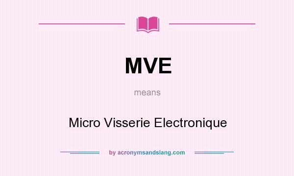 What does MVE mean? It stands for Micro Visserie Electronique