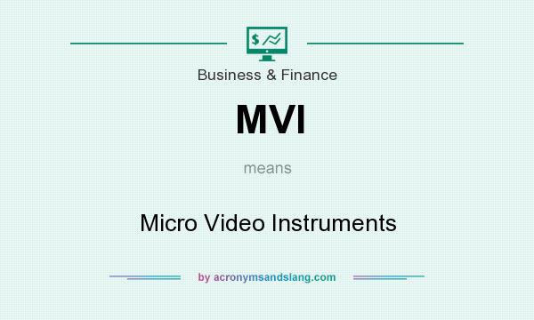 What does MVI mean? It stands for Micro Video Instruments