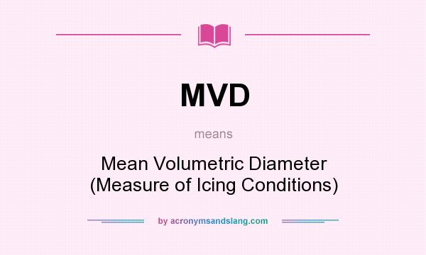 What does MVD mean? It stands for Mean Volumetric Diameter (Measure of Icing Conditions)