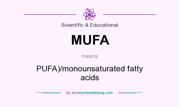 What does MUFA mean? It stands for PUFA)/monounsaturated fatty acids