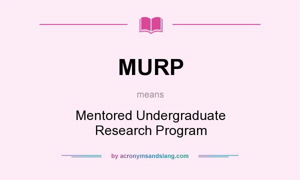 What does MURP mean? It stands for Mentored Undergraduate Research Program