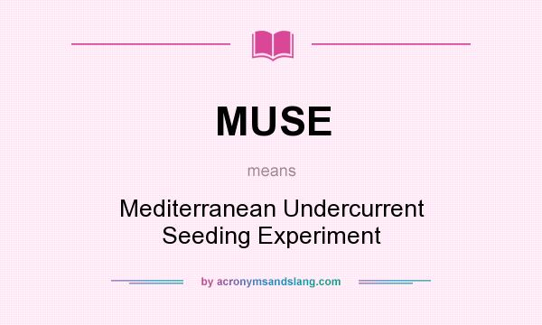 What does MUSE mean? It stands for Mediterranean Undercurrent Seeding Experiment