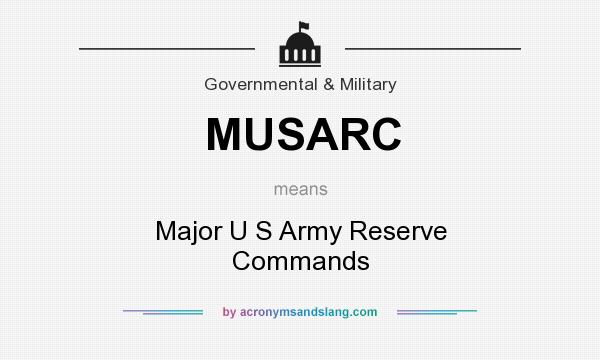 What does MUSARC mean? It stands for Major U S Army Reserve Commands