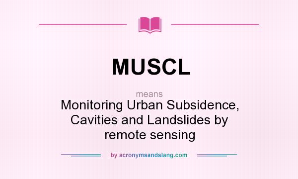 What does MUSCL mean? It stands for Monitoring Urban Subsidence, Cavities and Landslides by remote sensing