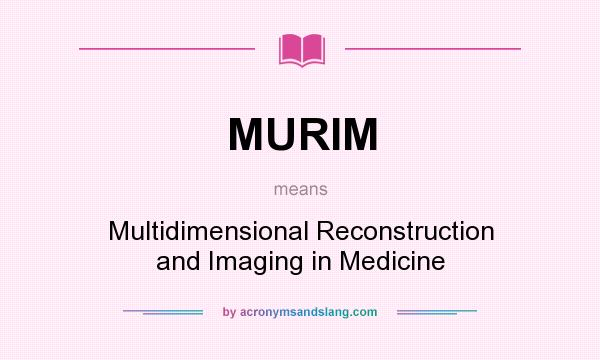 What does MURIM mean? It stands for Multidimensional Reconstruction and Imaging in Medicine