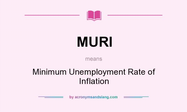 What does MURI mean? It stands for Minimum Unemployment Rate of Inflation