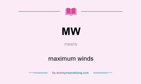 What does MW mean? It stands for maximum winds