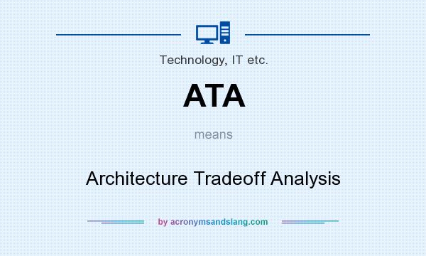 What does ATA mean? It stands for Architecture Tradeoff Analysis