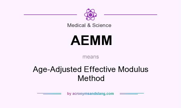 What does AEMM mean? It stands for Age-Adjusted Effective Modulus Method