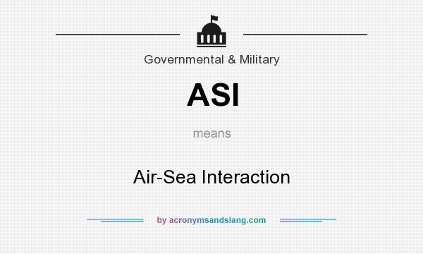 What does ASI mean? It stands for Air-Sea Interaction