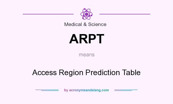 What does ARPT mean? It stands for Access Region Prediction Table