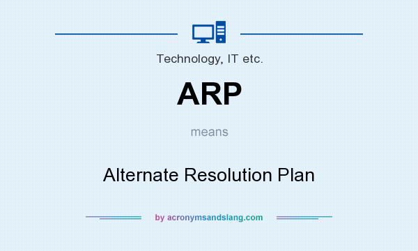 What does ARP mean? It stands for Alternate Resolution Plan