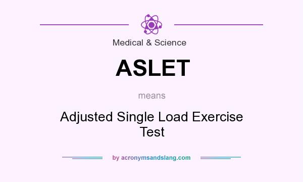 What does ASLET mean? It stands for Adjusted Single Load Exercise Test