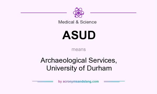 What does ASUD mean? It stands for Archaeological Services, University of Durham