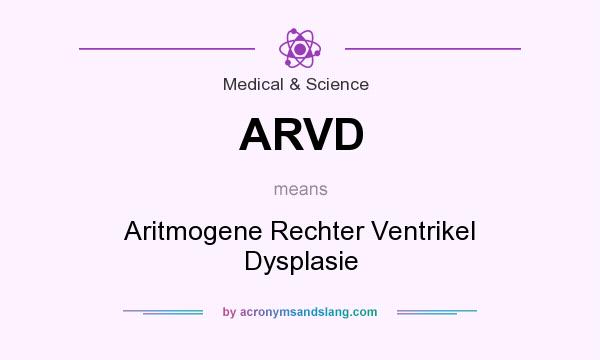 What does ARVD mean? It stands for Aritmogene Rechter Ventrikel Dysplasie