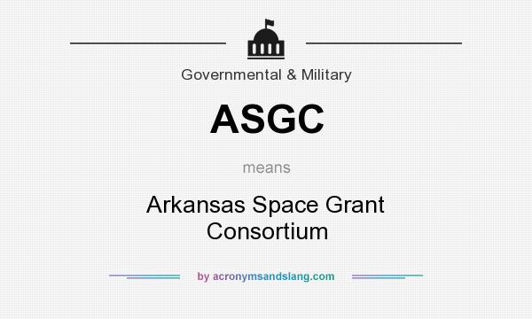What does ASGC mean? It stands for Arkansas Space Grant Consortium