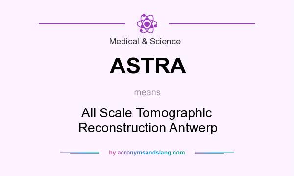 What does ASTRA mean? It stands for All Scale Tomographic Reconstruction Antwerp