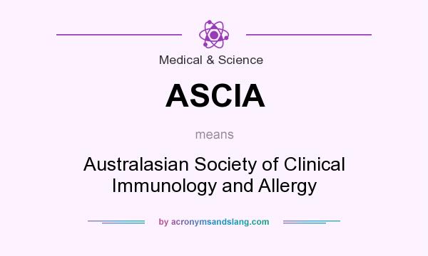 What does ASCIA mean? It stands for Australasian Society of Clinical Immunology and Allergy